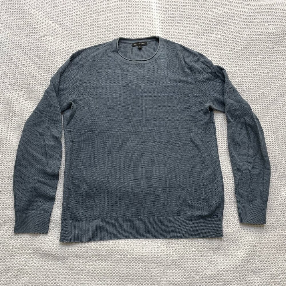 Banana Republic Cotton Waffle Knit Sweater - L Tall - China Blue